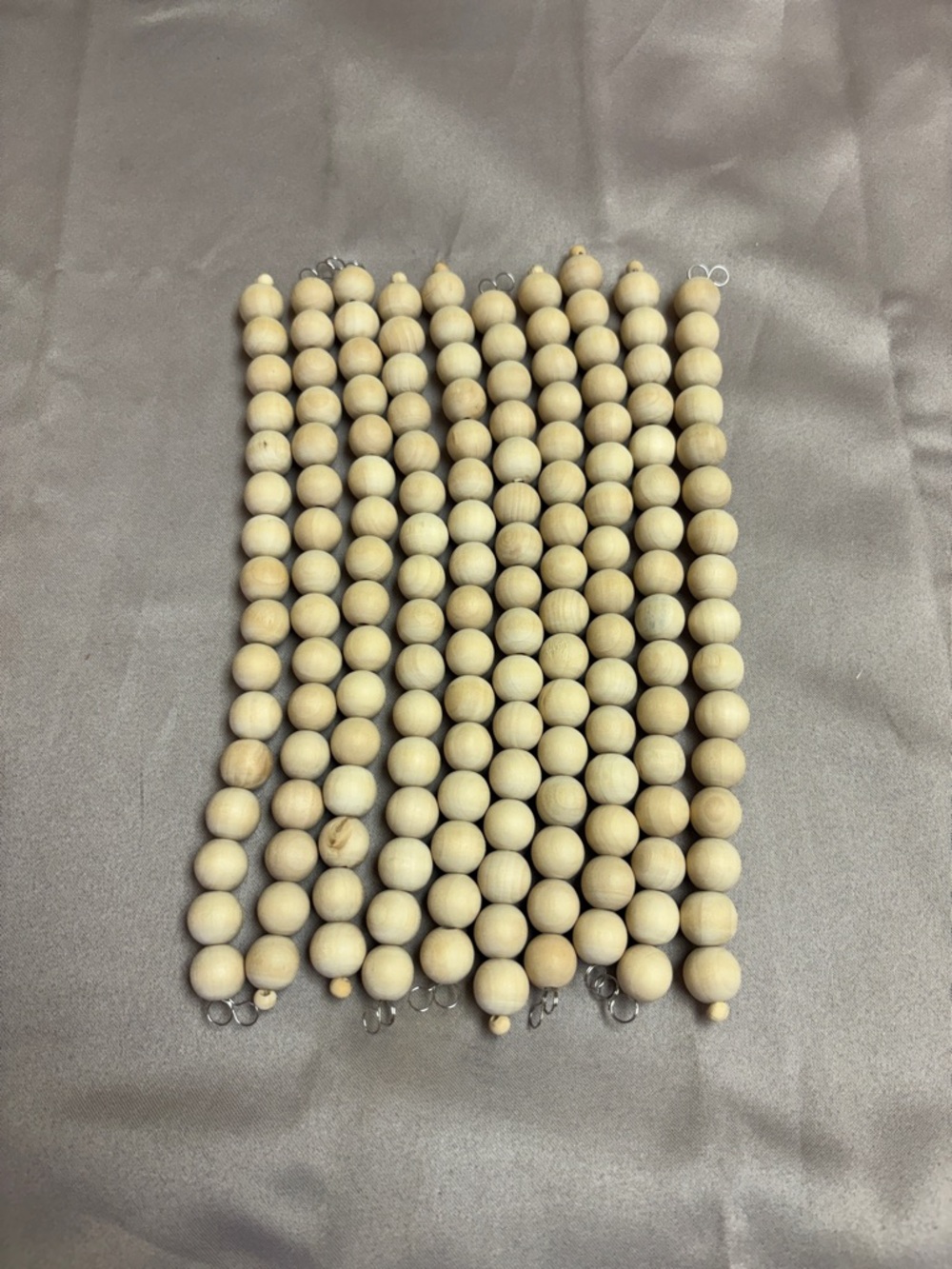 Natural Wooden Bead Strands – Bundle of 10